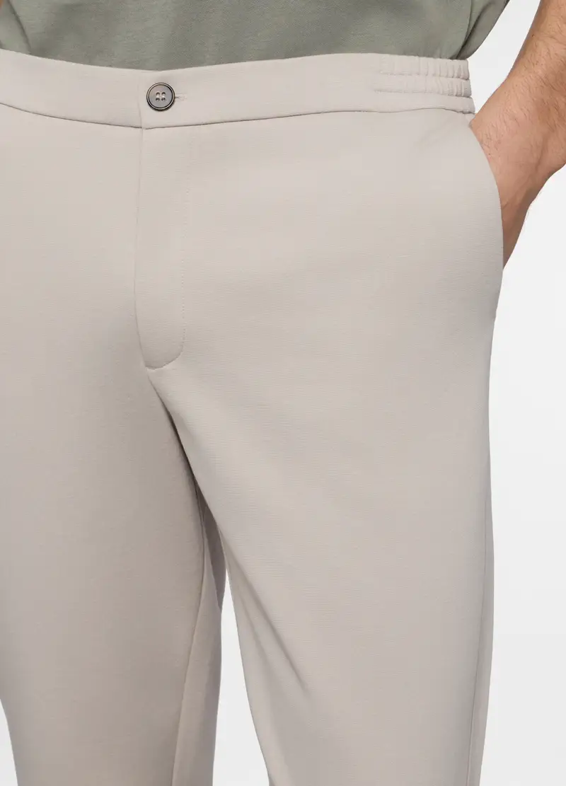 Pantaloni Chino In Interlock Stretch Uomo, Unisex, Grigio pietra miniatura 3