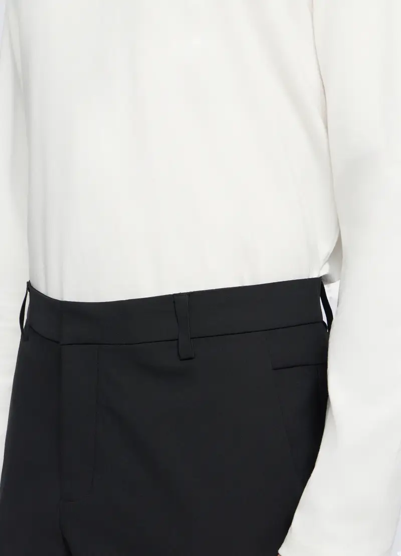 Pantaloni Chino In Tessuto Tecnico Uomo, Unisex, Nero miniatura 3