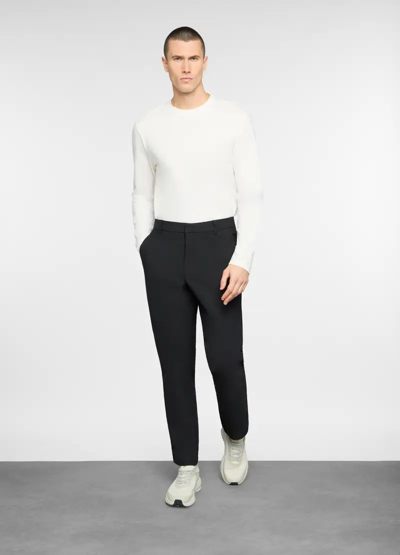 Pantaloni Chino In Tessuto Tecnico Uomo, Unisex, Nero