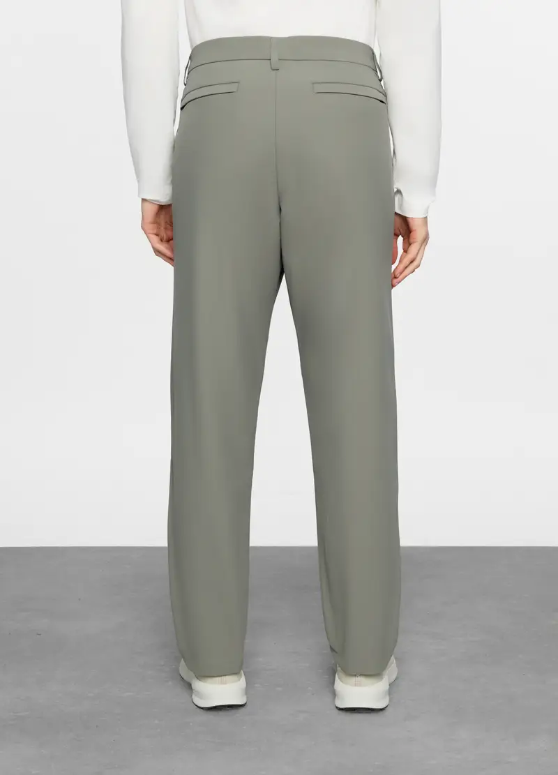 Pantaloni Chino In Tessuto Tecnico Uomo, Unisex, Verde militare miniatura 2