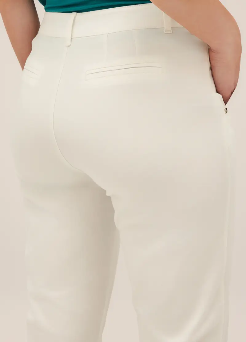 Upim, Pantaloni Chino In Twill Di Cotone Stretch Donna, Bianco gesso, Taglia: 44 miniatura 2