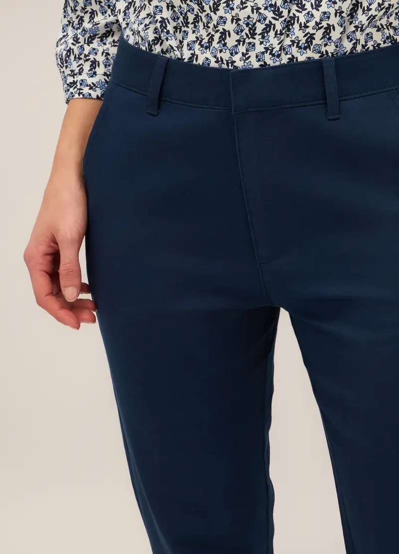 Upim, Pantaloni Chino In Twill Di Cotone Stretch Donna, Blu Bluette, Taglia: 42 miniatura 2