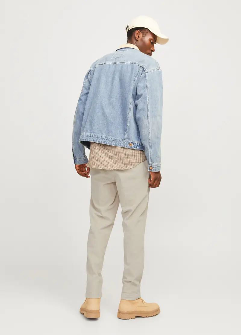 Pantaloni Chino In Velluto A Coste Uomo, Bianco sporco miniatura 3