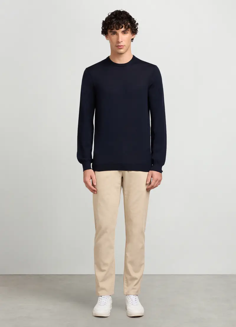 Pantaloni Chino Regular Fit In Velluto A Coste Uomo, Crema