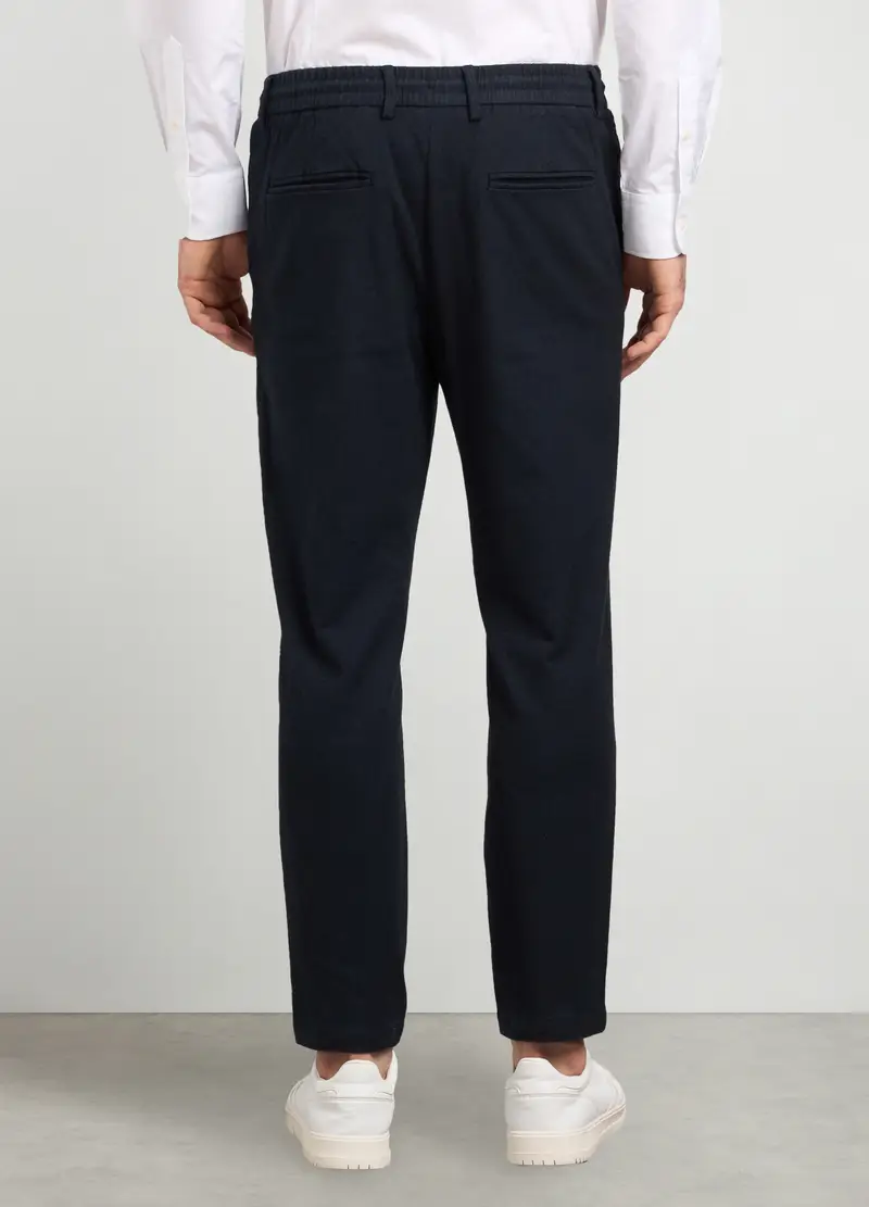 Pantaloni Chino Slim Fit In Twill Di Cotone Stretch, Uomo, Blu navy miniatura 2