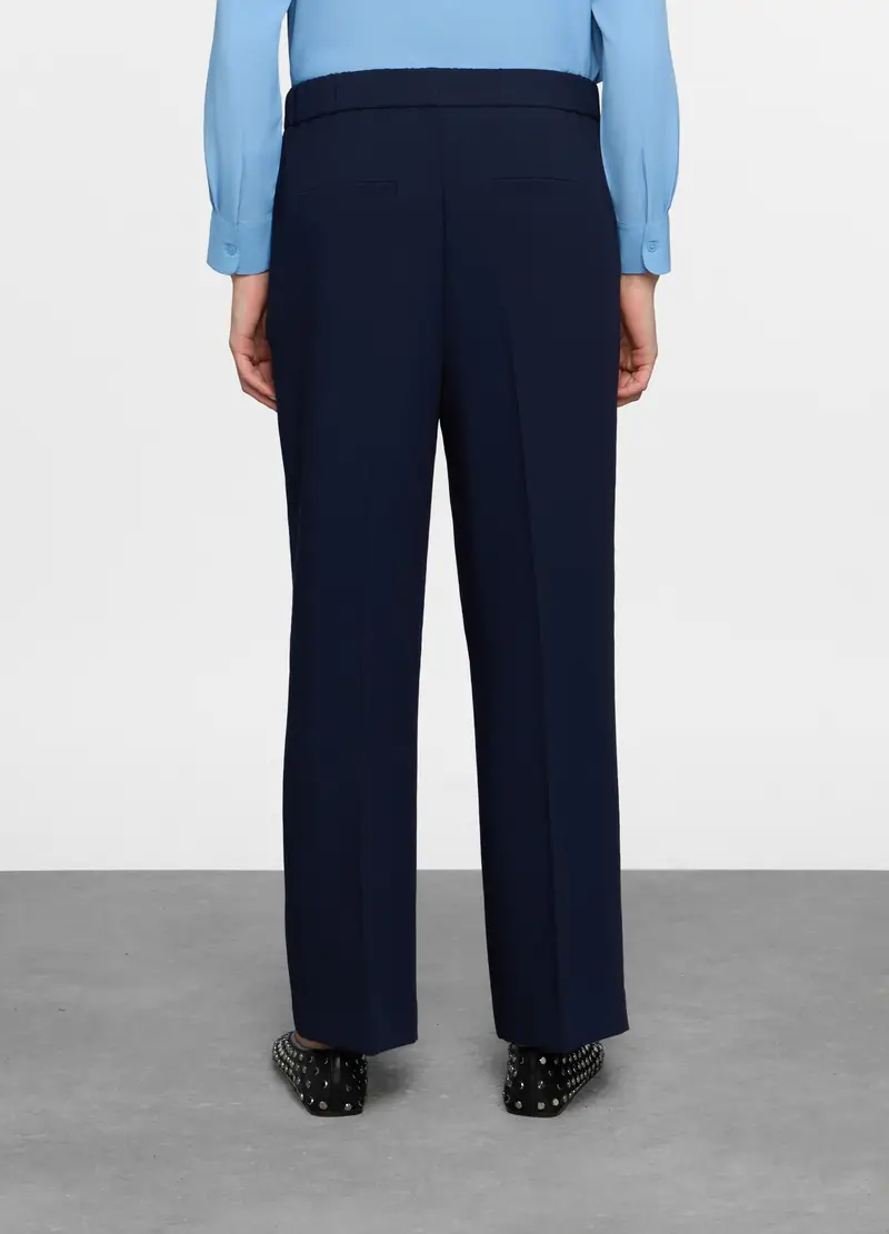 Pantaloni Comfort Fit Misto Viscosa Donna, Blu navy miniatura 2