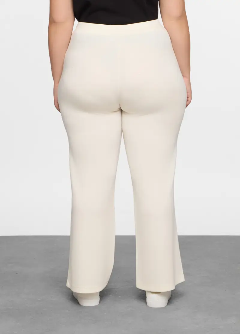 Pantaloni Comfort Fit Stretch Donna Curvy, Bianco panna miniatura 2