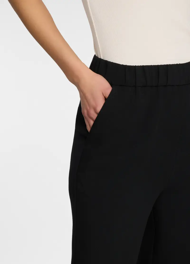 Pantaloni Comfort Fit Stretch Donna, Nero miniatura 3