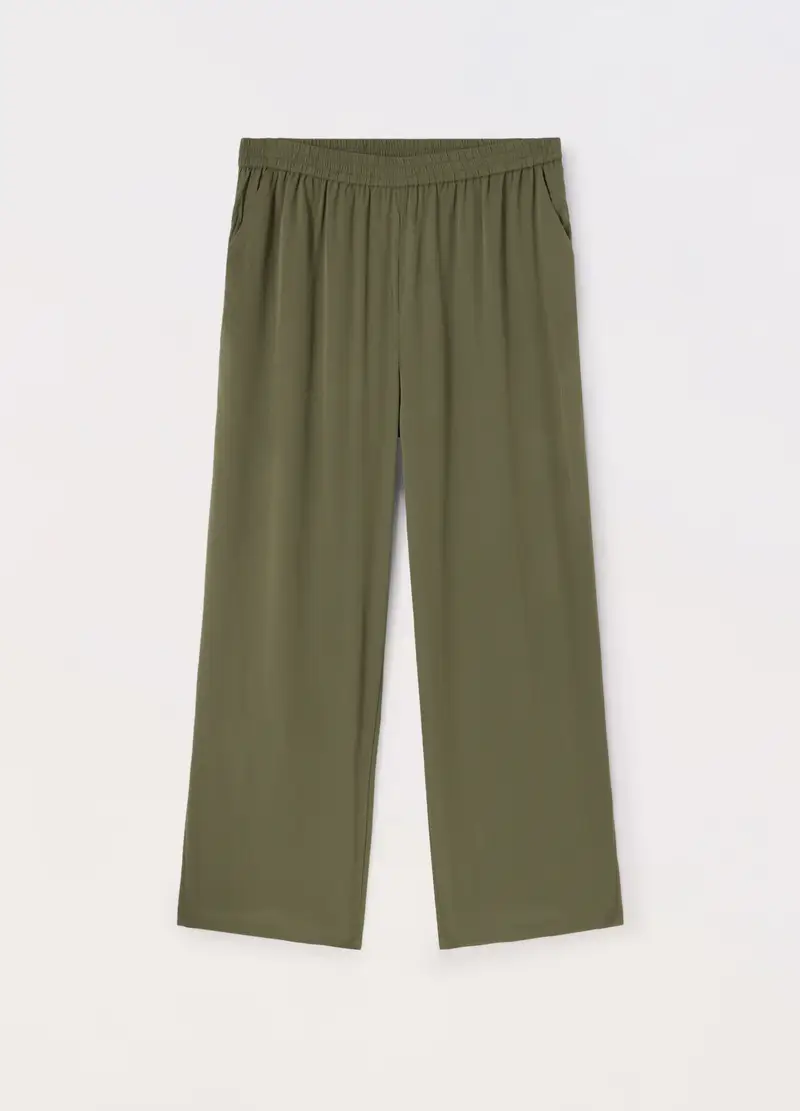 Upim, Pantaloni Con Vita Elasticizzata Donna Curvy, Verde oliva, Taglia: S