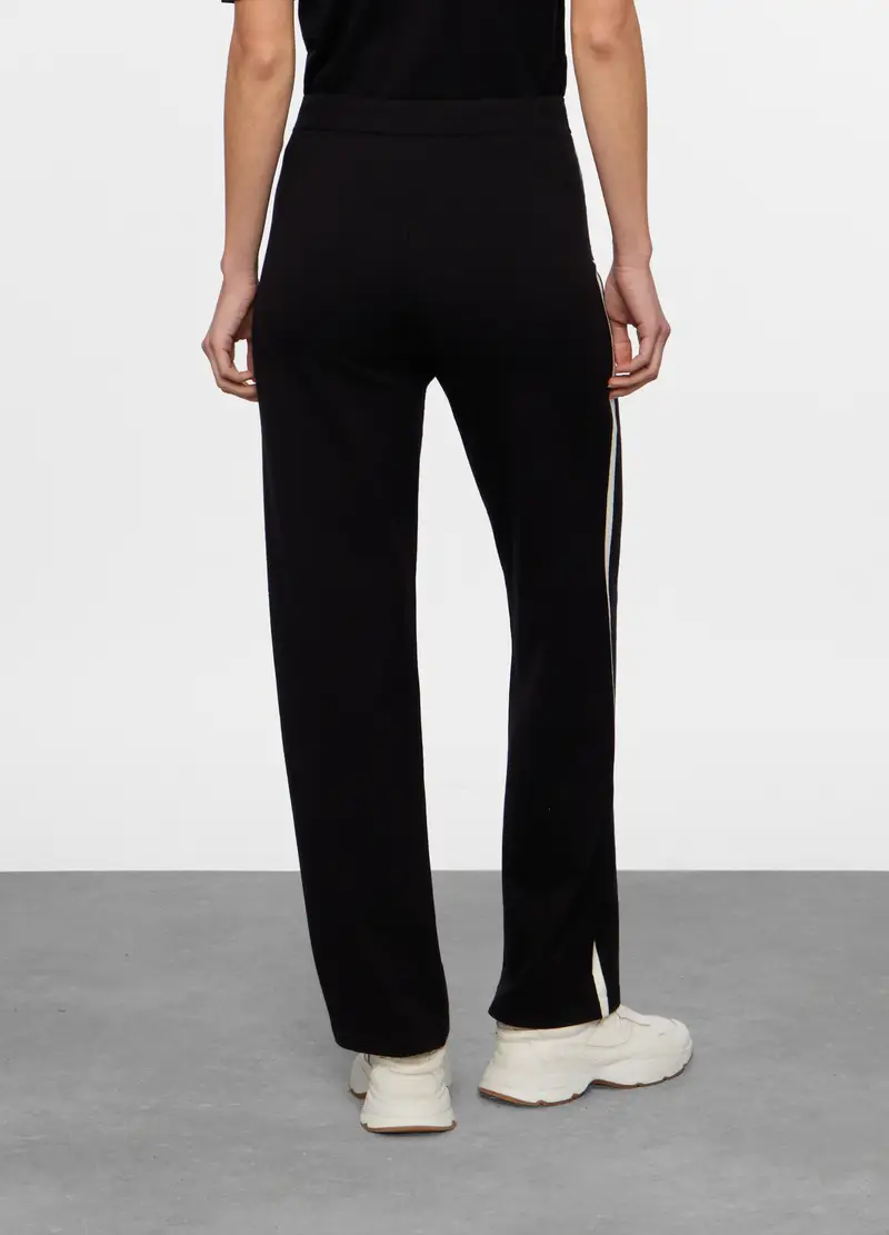 Pantaloni Confort Fit In Punto Milano Stretch Donna, Nero/Bianco miniatura 2