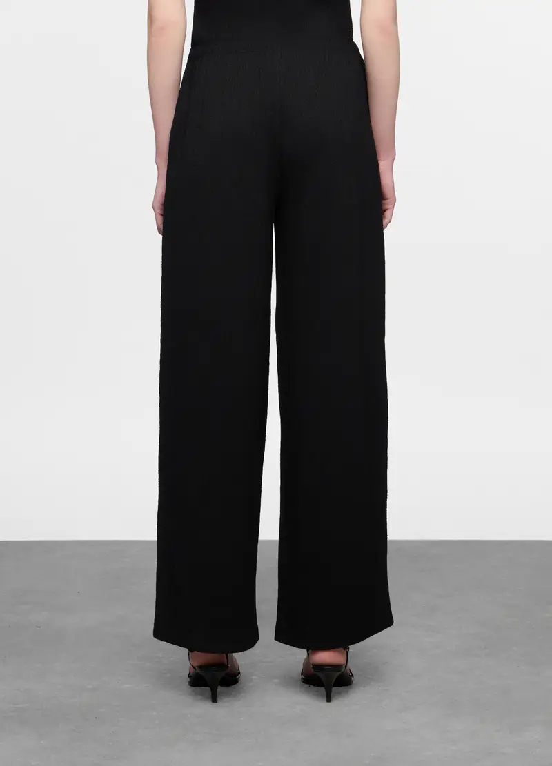 Pantaloni Crepe Misto Viscosa Comfort Fit Donna, Nero miniatura 2