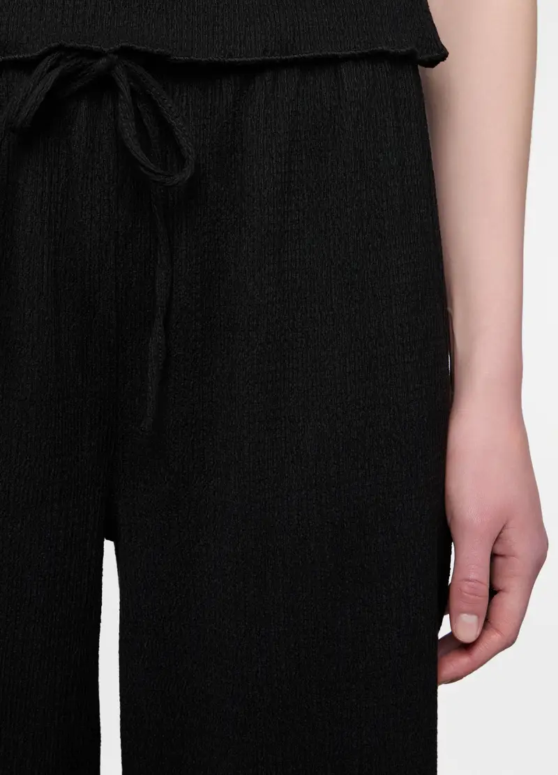 Pantaloni Crepe Misto Viscosa Comfort Fit Donna, Nero miniatura 3