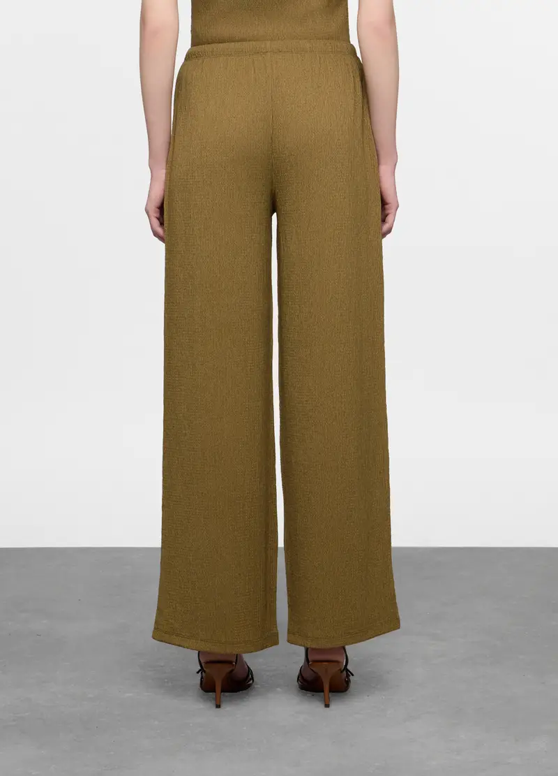 Pantaloni Crepe Misto Viscosa Comfort Fit Donna, Verde oliva miniatura 2