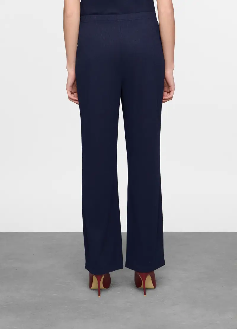 Pantaloni Crinkle Relaxed Fit In Maglia Stretch Donna, Blu navy miniatura 2