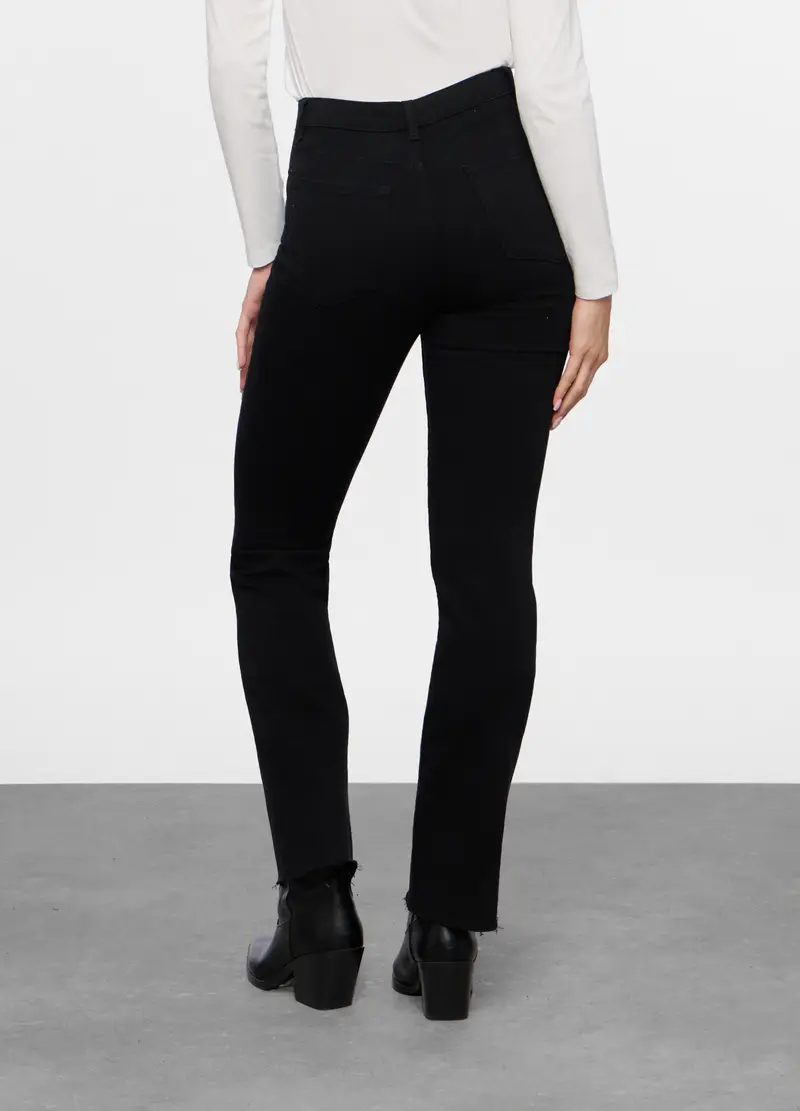 Pantaloni Fit Slim In Twill Di Cotone Stretch Donna, Nero