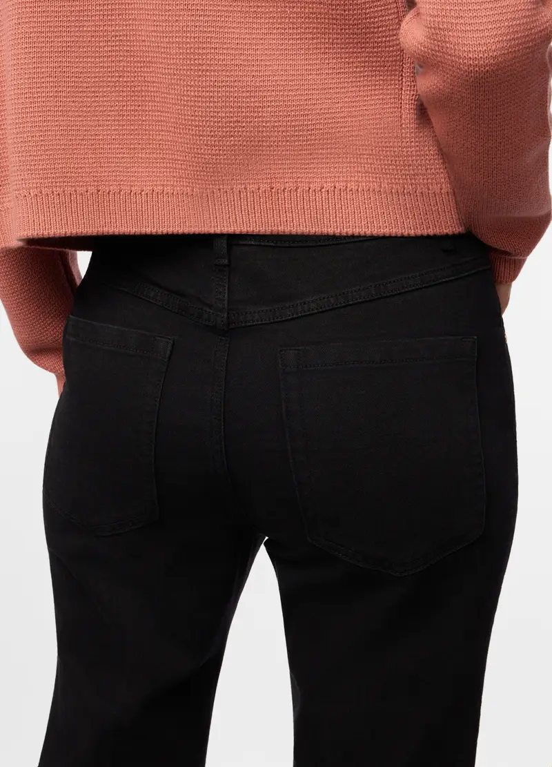 Pantaloni Flare Fit In Denim Stretch Donna, Nero miniatura 3