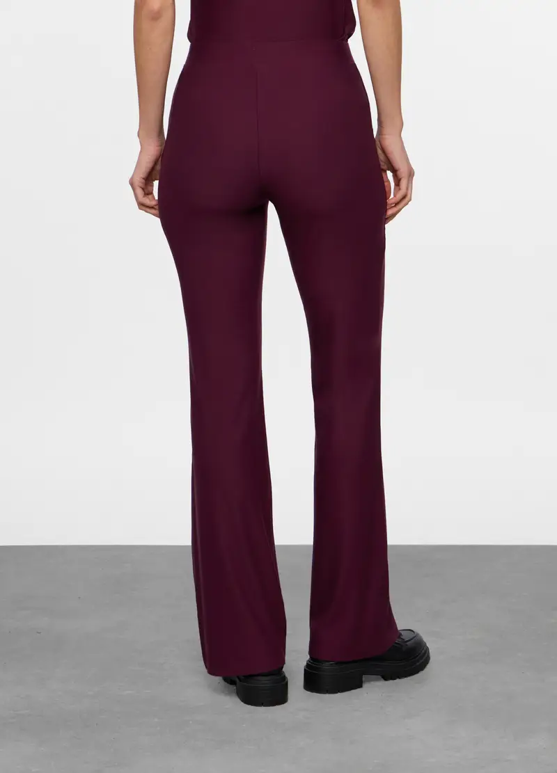 Pantaloni Flare Fit Stretch Donna, Rosso bordeaux miniatura 2
