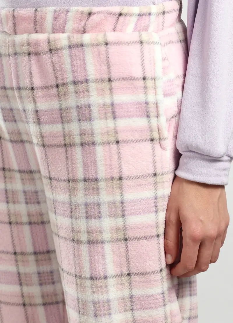 Pantaloni In Coral Fleece Donna, Viola lilla miniatura 3