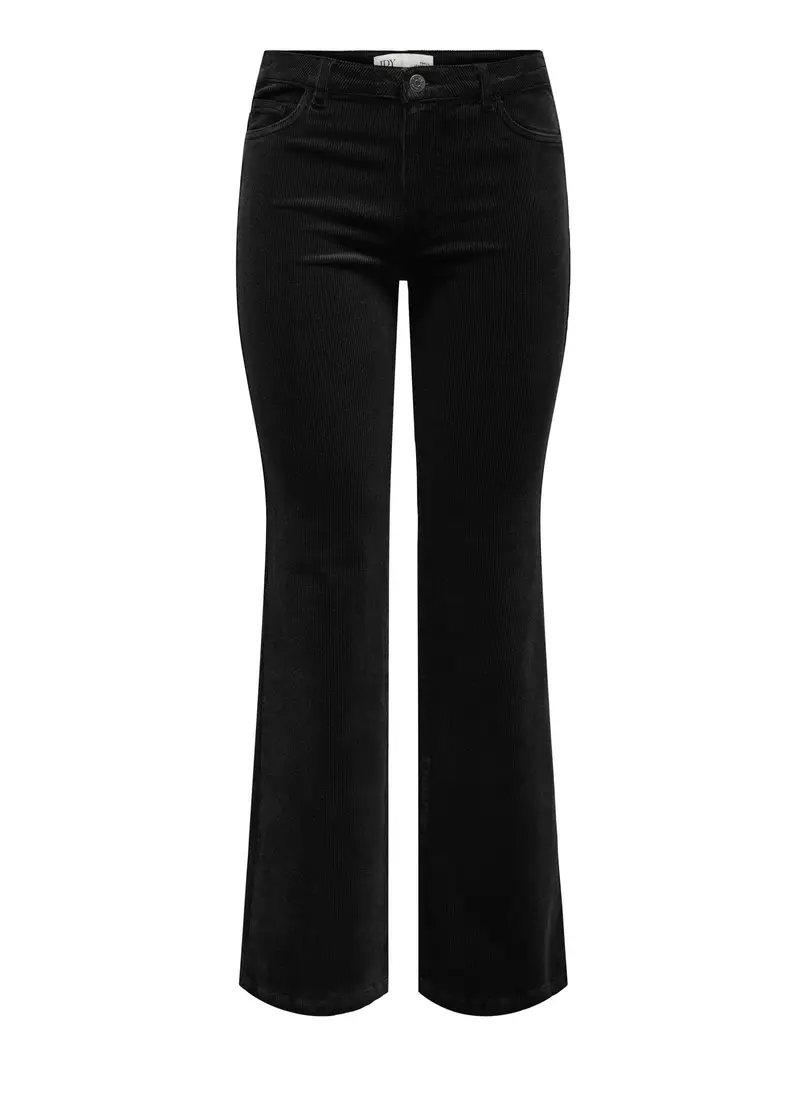Pantaloni In Costina Di Velluto Donna, Unisex, Nero