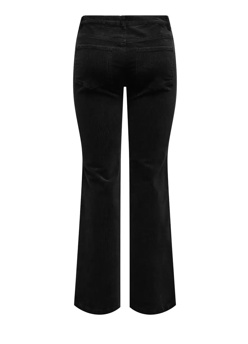 Pantaloni In Costina Di Velluto Donna, Unisex, Nero miniatura 2