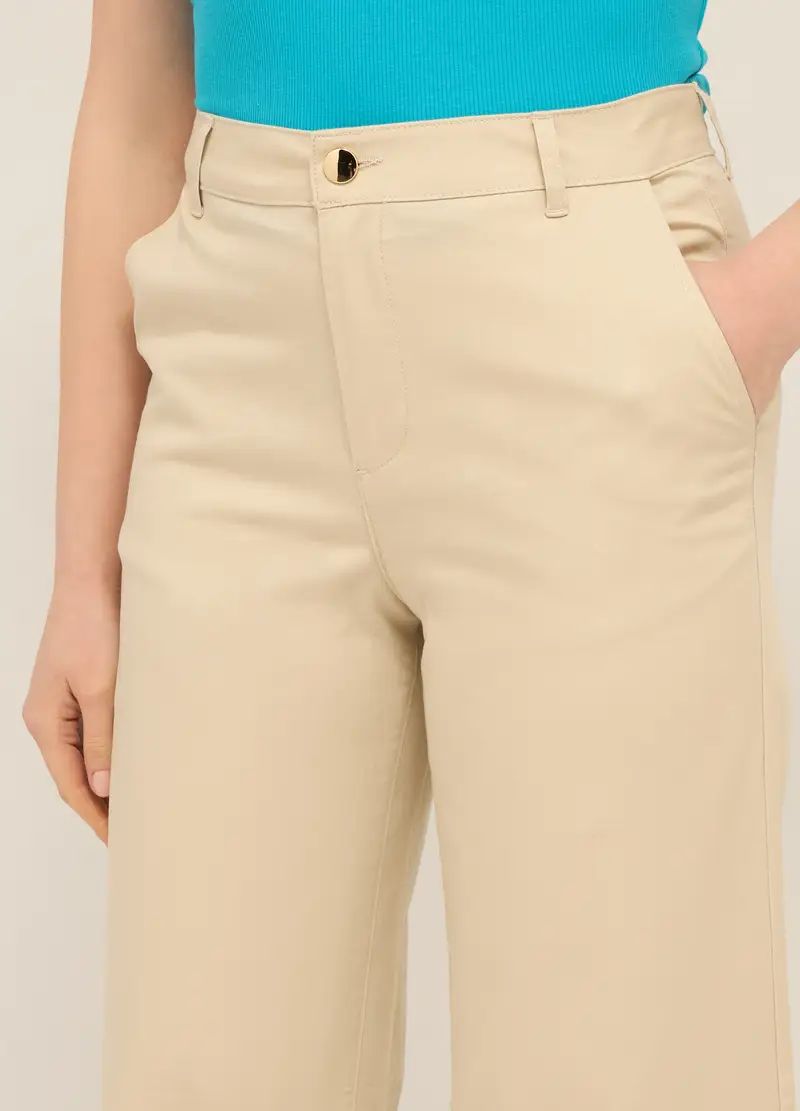 Upim, Pantaloni In Cotone Stretch Donna, Bianco avorio, Taglia: XS miniatura 2