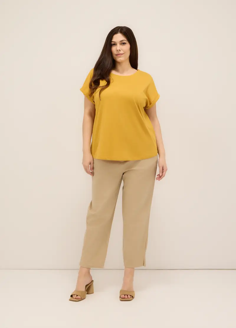 Upim, Pantaloni In Cotone Stretch Donna Curvy, Beige chiaro, Taglia: 43