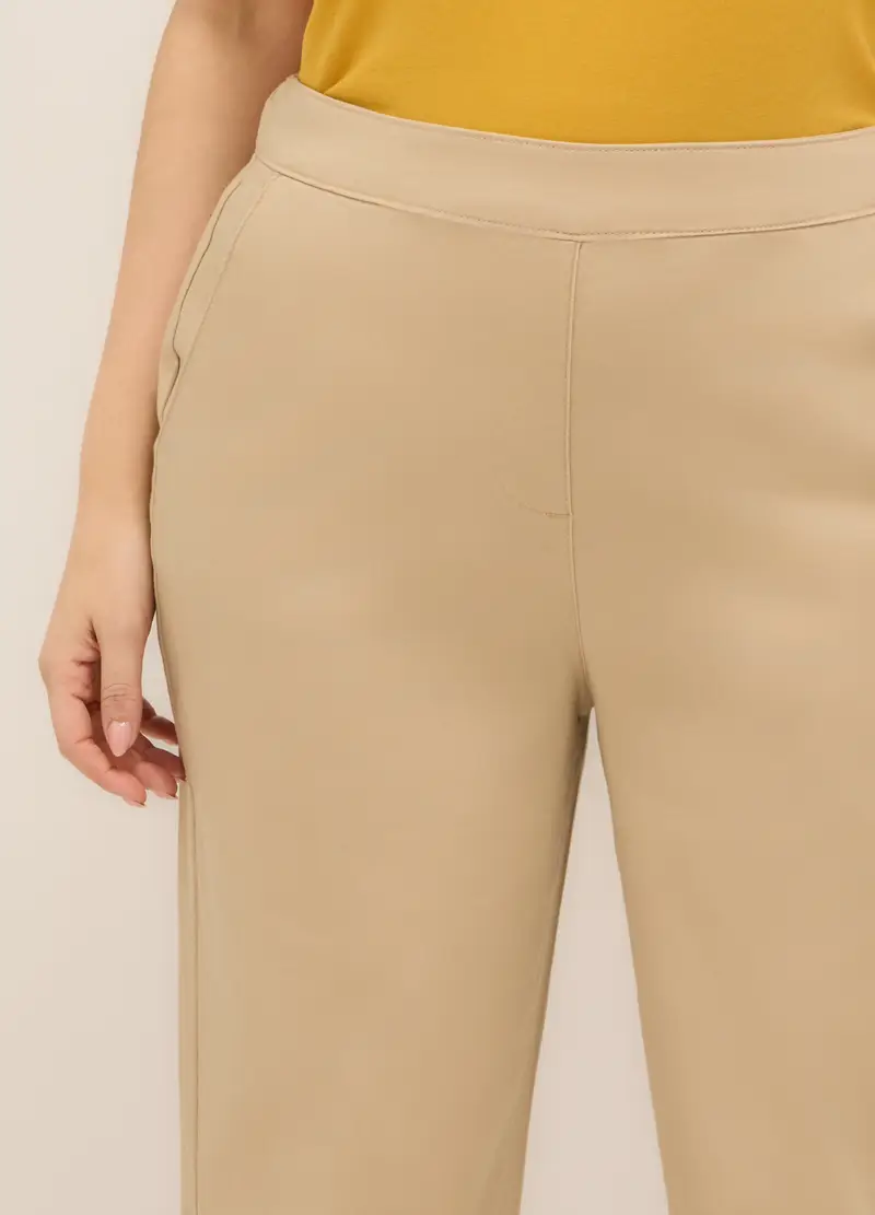 Upim, Pantaloni In Cotone Stretch Donna Curvy, Beige chiaro, Taglia: 43 miniatura 2
