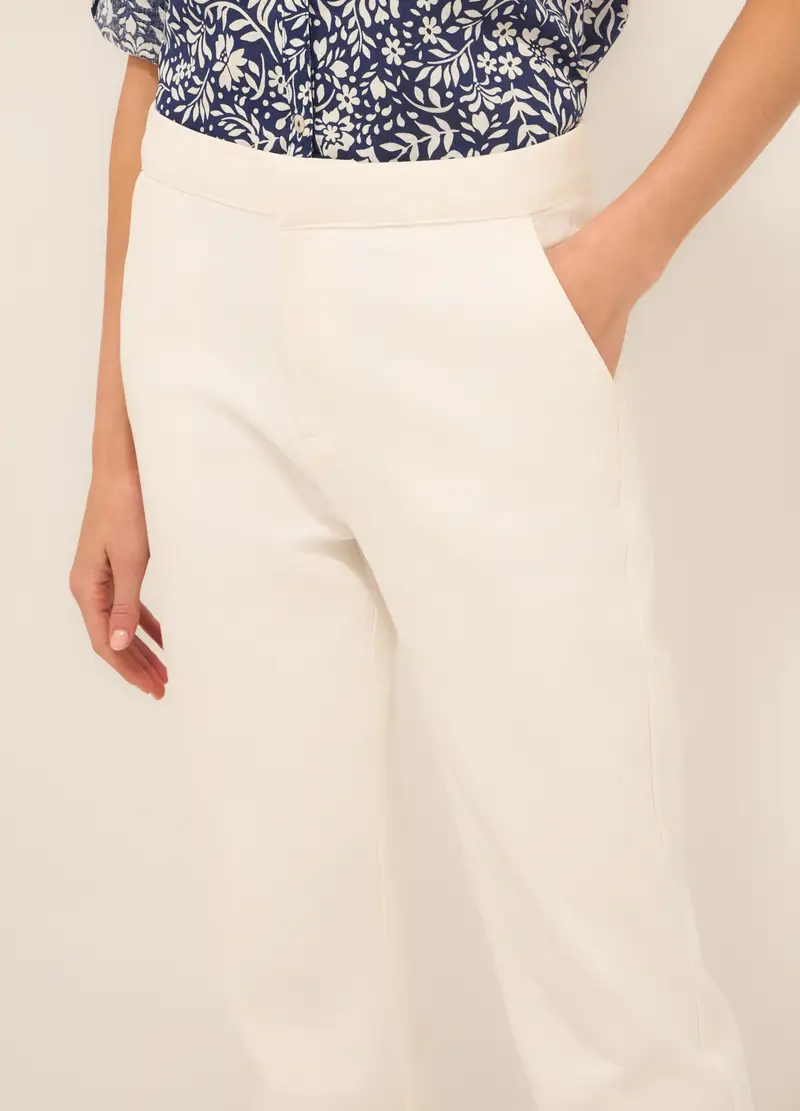 Upim, Pantaloni In Denim Di Misto Cotone Donna, Bianco gesso, Taglia: 40 miniatura 2