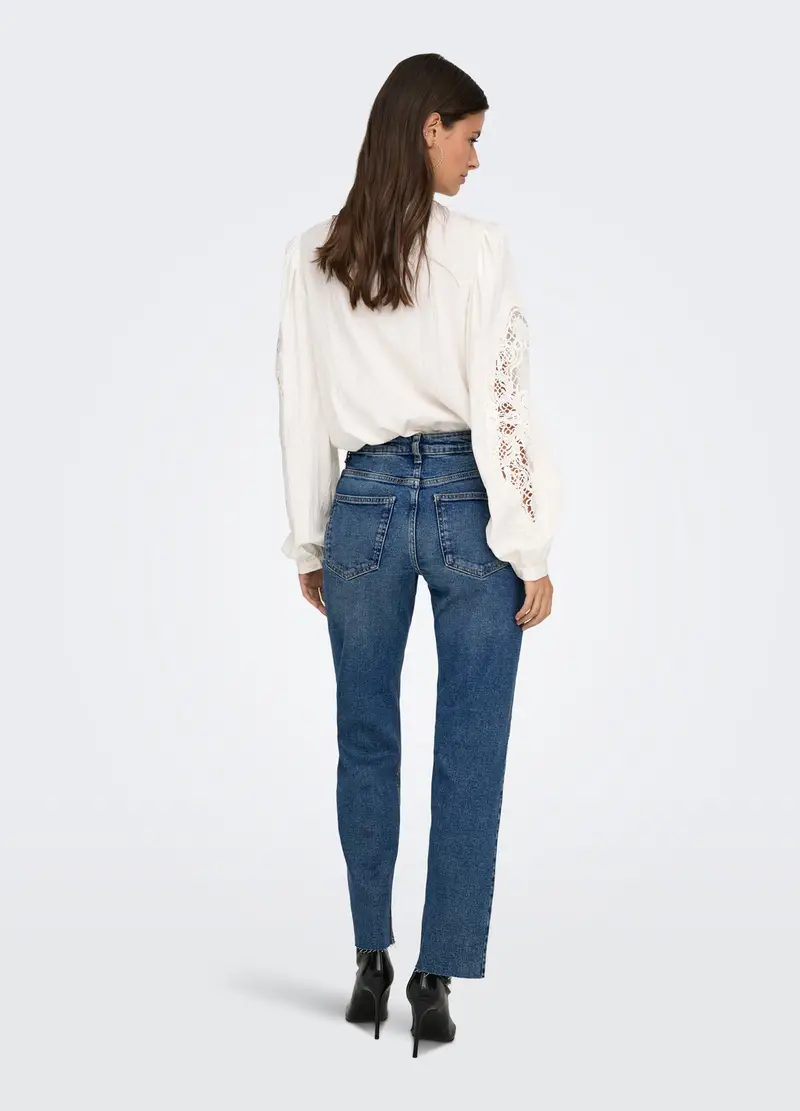 Pantaloni In Denim Donna, Unisex, Blu denim miniatura 2