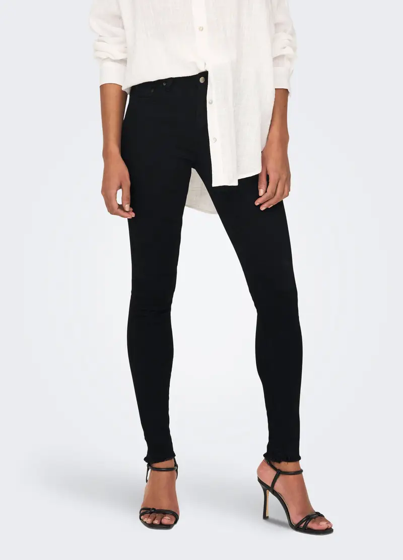 Pantaloni In Denim Donna, Unisex, Nero