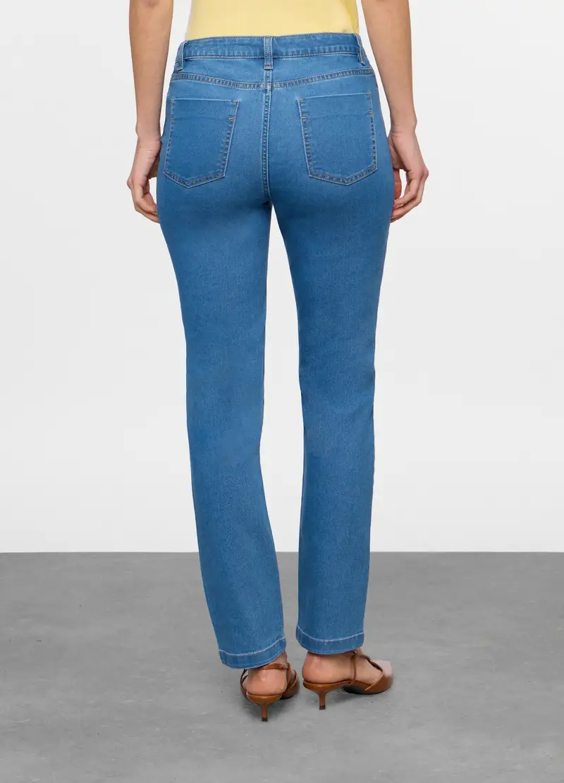 Pantaloni In Denim Stretch Donna, Blu chiaro miniatura 2