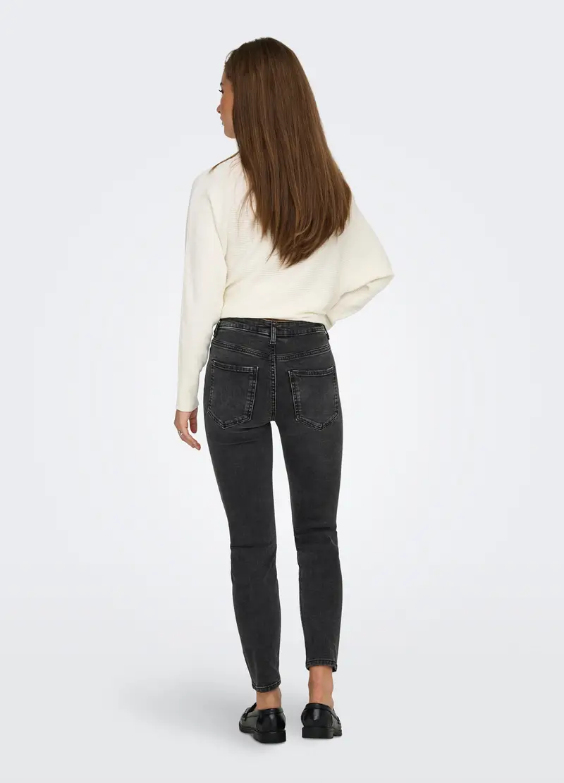 Pantaloni In Denim Stretch Donna, Unisex, Nero miniatura 2