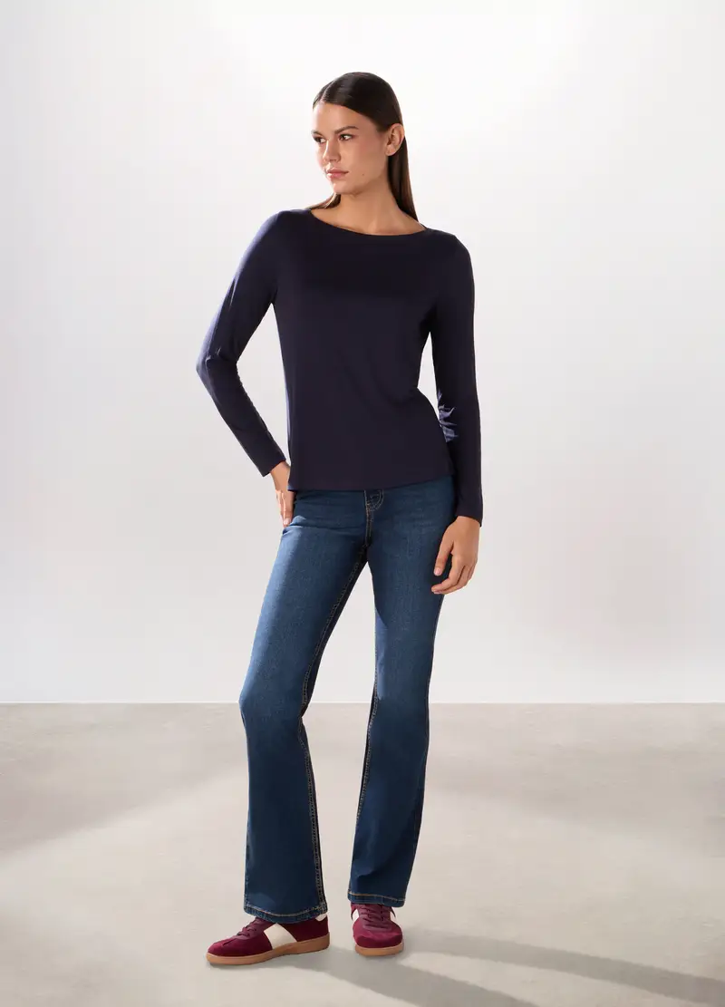 Upim, Pantaloni In Denim Stretch Misto Cotone Donna, Blu scuro, Taglia: 42