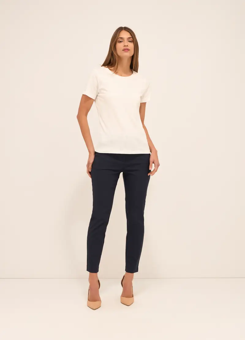 Upim, Pantaloni In Misto Cotone Stretch Donna, Blu navy, Taglia: 42