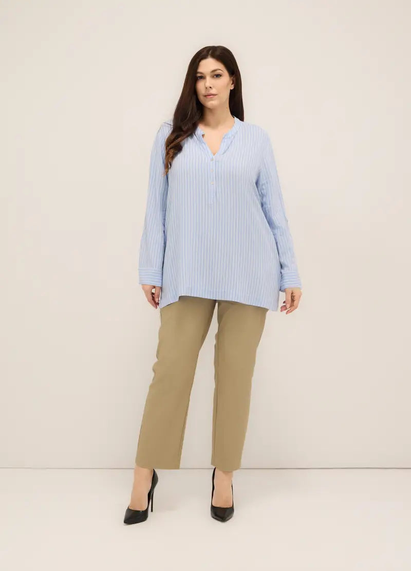 Upim, Pantaloni In Misto Cotone Stretch Donna Curvy, Beige chiaro, Taglia: S