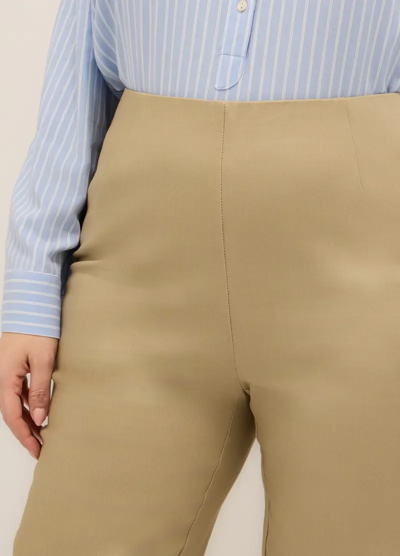 Upim, Pantaloni In Misto Cotone Stretch Donna Curvy, Beige chiaro, Taglia: S miniatura 2