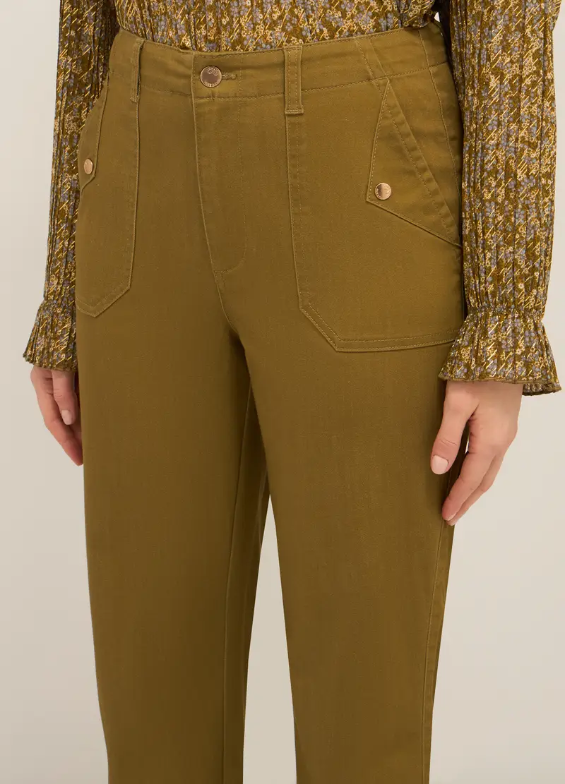 Upim, Pantaloni In Misto Cotone Stretch Donna, Verde oliva, Taglia: XS miniatura 2