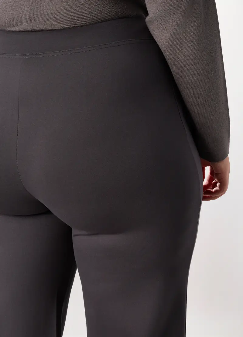 Pantaloni In Misto Viscosa Donna Curvy, Grigio chiaro miniatura 3