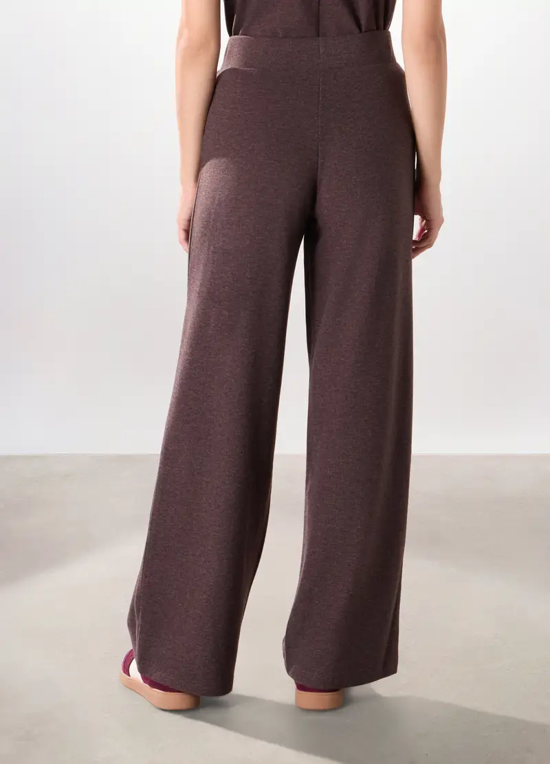 Pantaloni In Misto Viscosa Donna, Marrone cioccolato miniatura 2