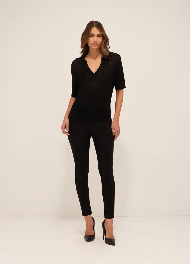 Upim, Pantaloni In Misto Viscosa Donna, Nero, Taglia: 42