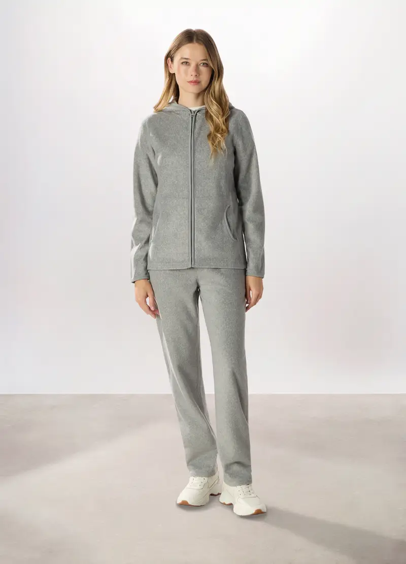 Pantaloni In Pile Donna Holistic Fitness, Grigio chiaro melange