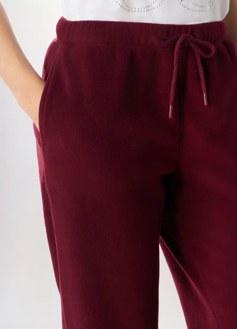 Pantaloni In Pile Donna Holistic Fitness, Rosso burgundy miniatura 3