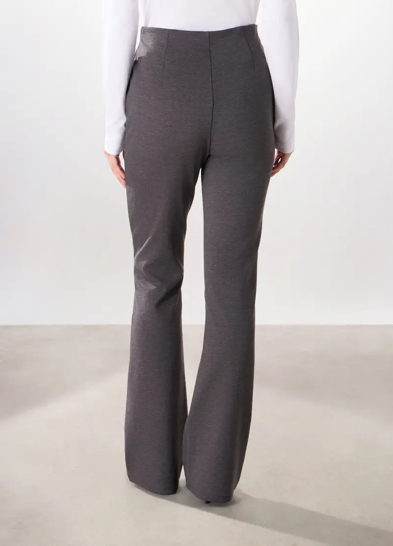 Pantaloni In Poli Viscosa Donna, Grigio chiaro melange miniatura 2