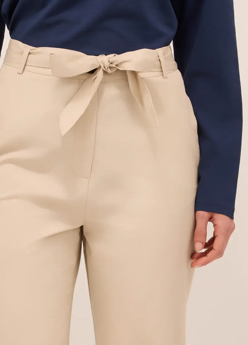 Upim, Pantaloni In Popeline Di Puro Cotone Donna, Beige chiaro, Taglia: M miniatura 2