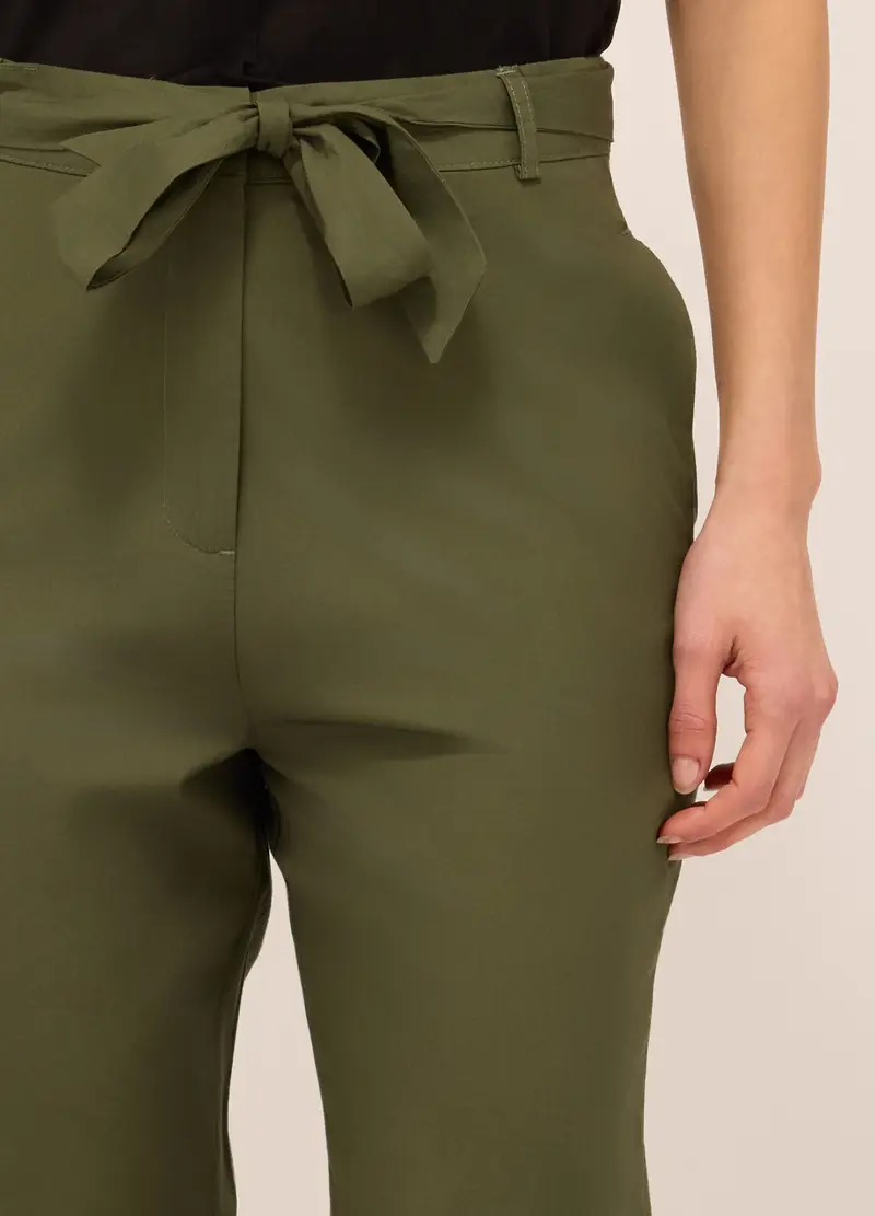Upim, Pantaloni In Popeline Di Puro Cotone Donna, Verde oliva, Taglia: S miniatura 2