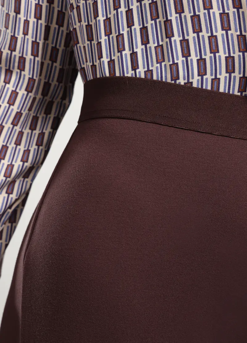 Pantaloni In Punto Milano Donna Curvy, Rosso scuro miniatura 3