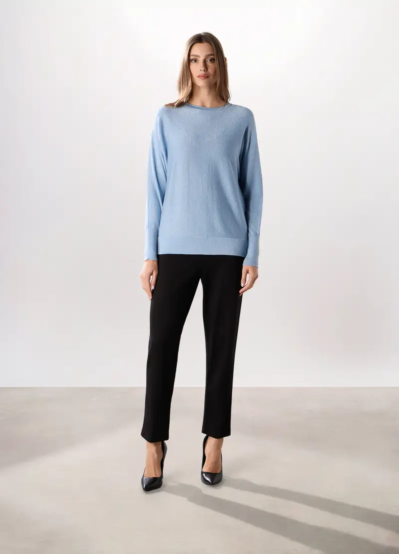 Pantaloni In Punto Milano Donna, Nero