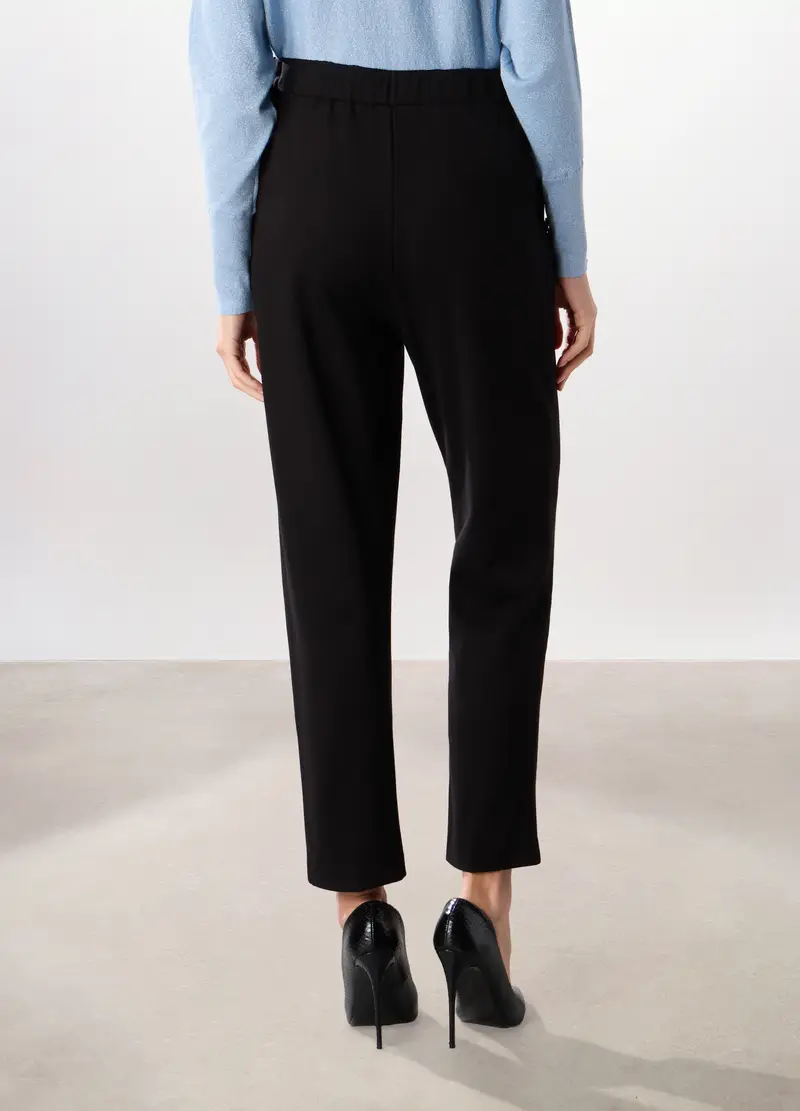 Pantaloni In Punto Milano Donna, Nero miniatura 2