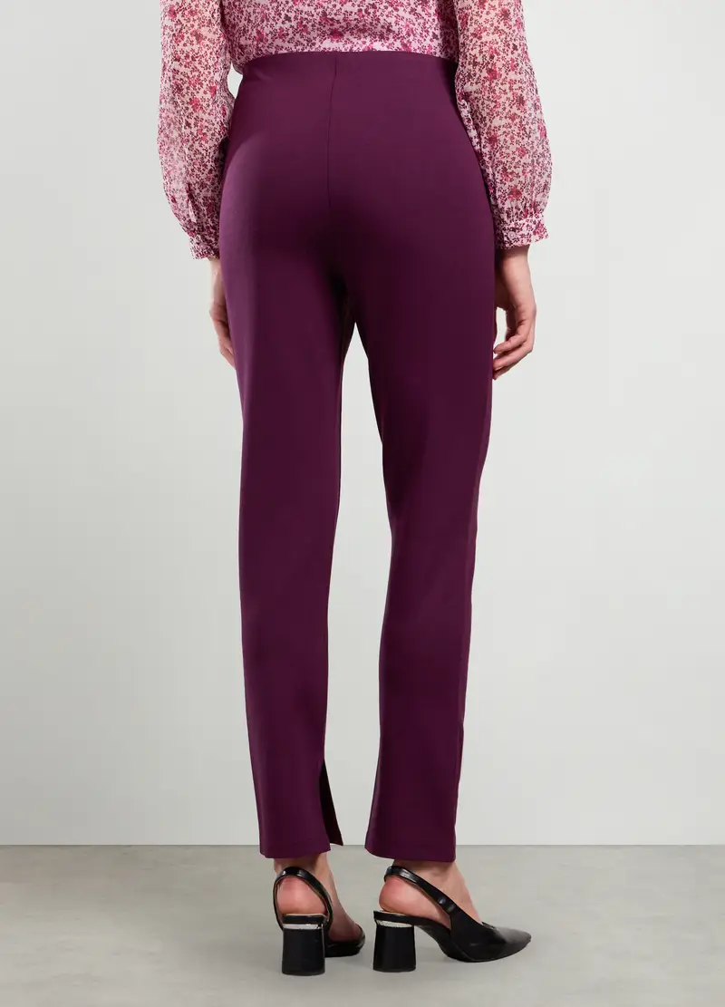 Pantaloni In Punto Milano Donna, Viola malva miniatura 2