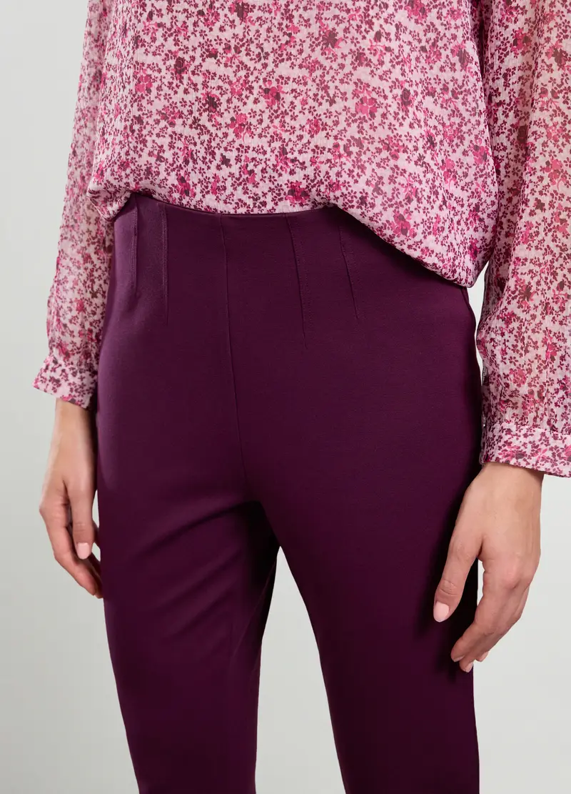 Pantaloni In Punto Milano Donna, Viola malva miniatura 3